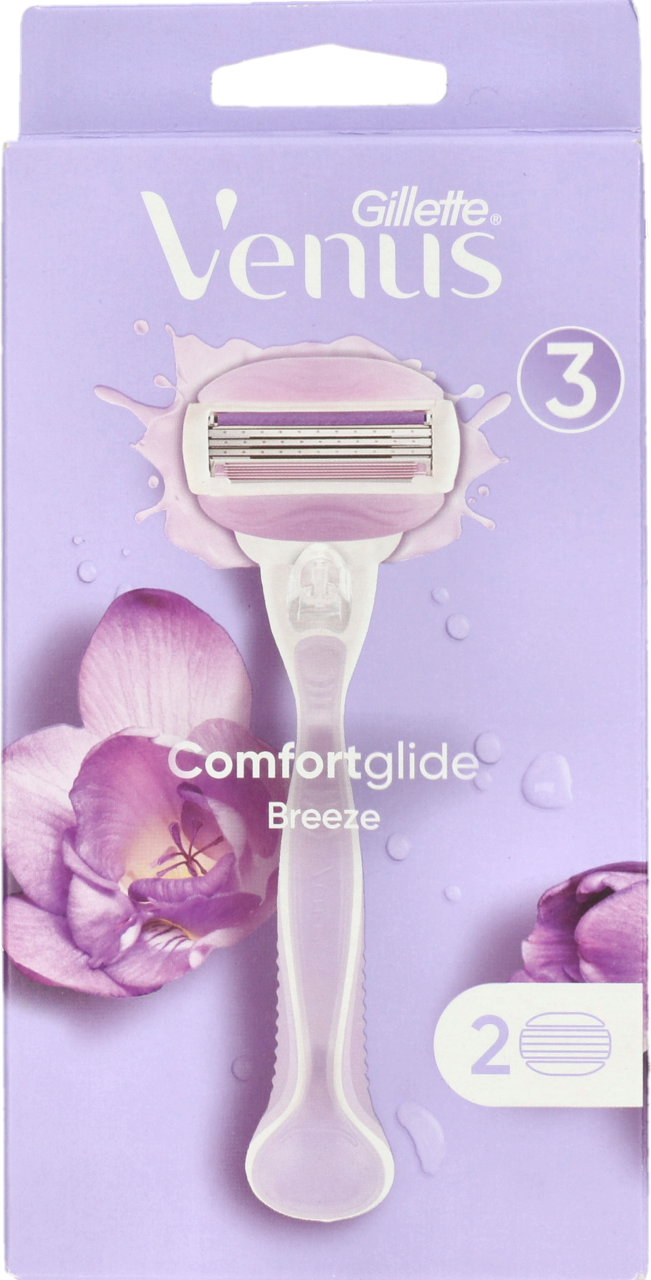 GILLETTE VENUS, ComfortGlide Breeze, maszynka do golenia, dla kobiet, 1 rączka + 2 wkłady, 3 ostrzowa, 1 szt.