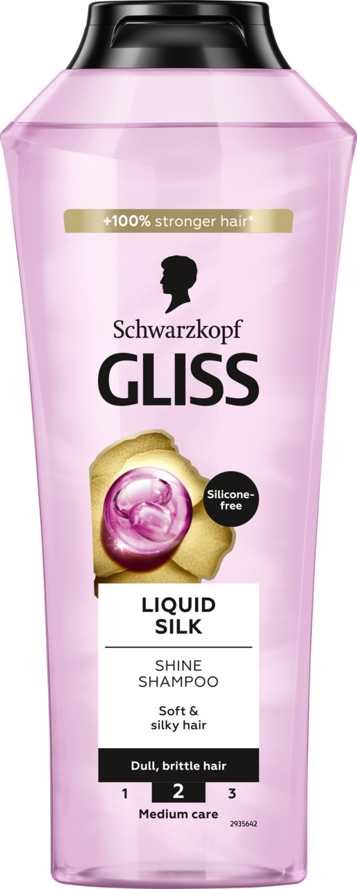 SCHWARZKOPF GLISS, Liquid Silk, szampon do włosów matowych i łamliwych, 400 ml