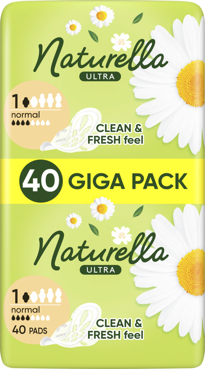 NATURELLA, Ultra, podpaski higieniczne, ze skrzydełkami, Normal, 40 szt.