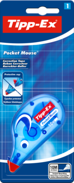 Tipp-Ex Pocket Mouse, niebieski korektor w taśmie 10m z nasadką, w oryginalnym opakowaniu.