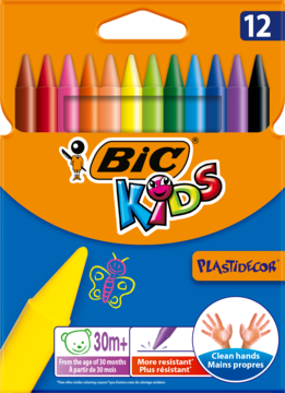 BIC Kids ,kredki świecowe, 12 kolorów, 2+,przód