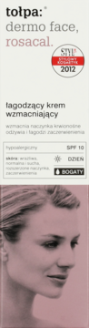 TOŁPA ,łagodzący krem wzmacniający na dzień, SPF 10,przód