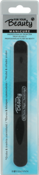 Profesjonalny czarny pilniczek FOR YOUR Beauty do manicure w blisterze Rossmann, widok z przodu.