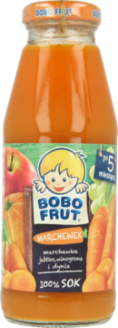 BOBO FRUT ,sok owocowo-warzywny na bazie naturalnych przecierów, po 5. miesiącu,przód