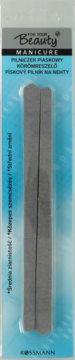 Dwa szare pilniczki piaskowe For Your Beauty Manicure w przezroczystym opakowaniu, widok z przodu.