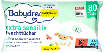 BABYDREAM Extra Sensitive ,chusteczki nawilżane dla niemowląt,przód