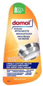 DOMOL ,płyn do mycia naczyń, o zapachu pomarańczowym,przód