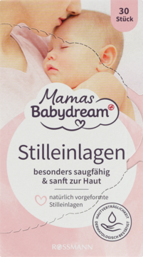 Opakowanie wkładek laktacyjnych Babydream, 30 sztuk, z wizerunkiem matki i dziecka, chłonne i delikatne dla skóry.