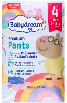 BABYDREAM Premium ,pieluchomajtki, 4 Maxi, 9-15 kg,przód