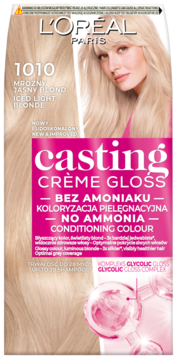 L'ORÉAL PARIS CASTING CREME GLOSS ,farba do włosów, półtrwała, nr 1010 Mroźny Jasny Blond,przód