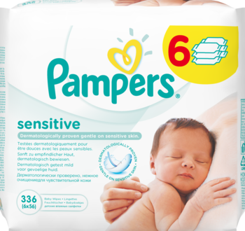 PAMPERS Sensitive ,chusteczki dla niemowląt,przód