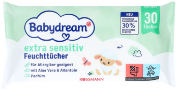 BABYDREAM Extra Sensitive ,chusteczki nawilżane, pielęgnacyjne,przód