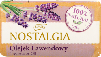 LUKSJA ,mydło w kostce olejek lawendowy,przód