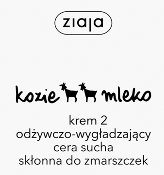 Ziaja Kozie Mleko krem 2 odżywczo-wygładzający do cery suchej i skłonnej do zmarszczek, widok z przodu.