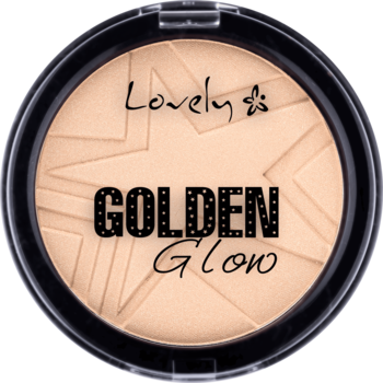 LOVELY Golden Glow ,puder do twarzy, hipoalergiczny, rozświetlający z drobinkami, nr 01,przód