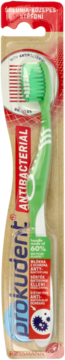 Prokudent Antibacterial zielona szczoteczka do zębów w blistrze, antybakteryjne włosie, widok z przodu.