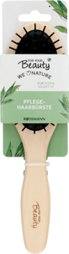 Szczotka pielęgnacyjna For Your Beauty Rossmann, drewniana, z elastycznymi szpilkami, w ekologicznym opakowaniu.