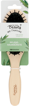 Szczotka pielęgnacyjna For Your Beauty Rossmann, drewniana, z elastycznymi szpilkami, w ekologicznym opakowaniu.