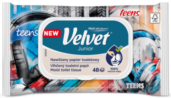 VELVET Junior ,papier toaletowy, nawilżany,przód