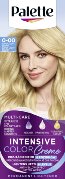 Opakowanie Palette Intensive Color Creme 0-00 Super Light Blond, rozjaśniacz z efektem anti-yellow.