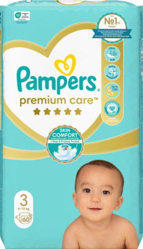 PAMPERS Premium Care ,pieluchy, 3, 6-10 kg,przód