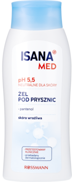 ISANA MED ,żel pod prysznic, do skóry wrażliwej, pH 5,5,przód