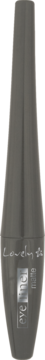 Szary, matowy eyeliner Lovely Eye Matte w zgrabnej butelce, widok z przodu, z białymi napisami.