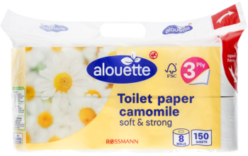 ALOUETTE ,papier toaletowy, 3-warstwowy, Rumiankowy,przód