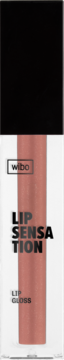 Wibo Lip Sensation, błyszczyk nude z kwasem hialuronowym do nawilżania i powiększania ust, widok z przodu.