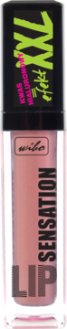 Wibo Lip Sensation XXL błyszczyk z kwasem hialuronowym, jasnoróżowy, w przezroczystej tubce, widok z przodu.