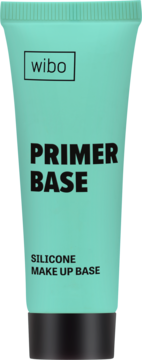 Miętowa baza pod makijaż Wibo Primer Base wygładzająca i matująca, w tubce z czarnym korkiem, widok z przodu.