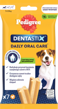 PEDIGREE DentaStix ,karma uzupełniająca dla psów powyżej 4 miesiąca, 5-10 kg,przód