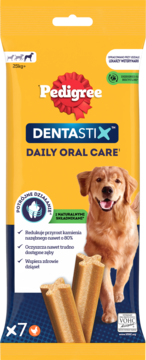 PEDIGREE DentaStix ,karma uzupełniająca dla psów powyżej 4 miesiąca, 25 kg,przód