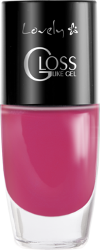 Lakier do paznokci Lovely Gloss Like Gel, odcień 151 fuksji, głęboki kolor z żelowym wykończeniem.