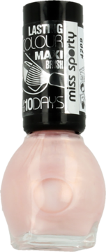 Lakier Miss Sporty Lasting Colour Maxi Brush, bladoróżowy, trwałość 10 dni, widok z przodu.