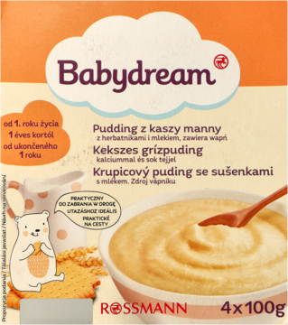 BABYDREAM ,kaszka manna z herbatnikami, po 10. m-cu życia,przód