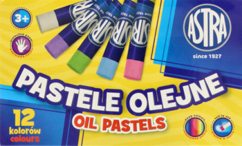 ASTRA ,pastele olejne, 12 kolorów, 3+, zestaw,przód