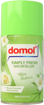 Zielony Domol Simply Fresh Nachfüller White Balance, wkład do automatycznego odświeżacza powietrza, z przodu.