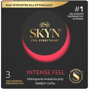 SKYN Intense Feel ,prezerwatywy, nielateksowe, z wypustkami,przód