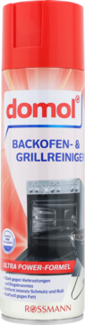 Domol Backofen- & Grillreiniger w czerwono-białej puszce aerozolu, z grafiką piekarnika i napisem ULTRA POWER-FORMEL.