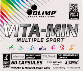 OLIMP SPORT NUTRITION Vita-Min Multiple Sport,suplement diety, VITA-PLEX SPORT + CHELA-MIN SPORT,przód