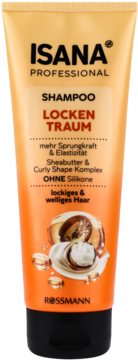 ISANA Professional Locken Traum szampon do włosów kręconych bez silikonów, pomarańczowa tuba, widok z przodu.