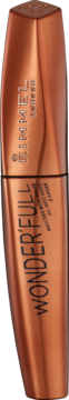 Rimmel Wonder’full czarny tusz do rzęs z arganem, miedziane, metaliczne opakowanie, widok z przodu.