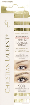 Christian Laurent multipeptydowe serum do rzęs i brwi w białym opakowaniu, widok z przodu.