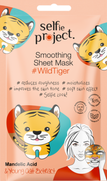SELFIE PROJECT #WildTiger ,maska w płachcie, wygładzająca,przód