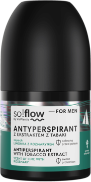 SO!FLOW BY VIS PLANTIS For Men ,antyperspirant w kulce, z ekstraktem z tabaki, zapach Limonka z Rozmarynem,przód