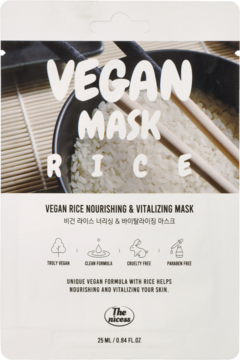 THE NICESS VEGAN ,maska w płachcie, odżywiająco-witalizująca, Rice,przód