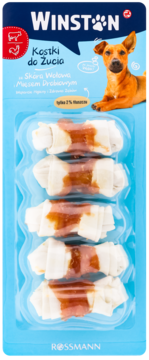 Winston Kostki do Żucia: 4 niskotłuszczowe przysmaki dla psa z wołowiną i kurczakiem w blistrze.
