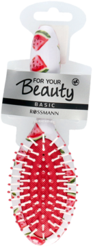 Owalna szczotka do włosów For Your Beauty z czerwonymi kolcami i wzorem arbuzów, w oryginalnym opakowaniu.