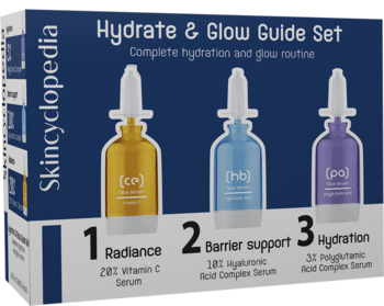 SKINCYCLOPEDIA Hydrate & Glow Guide ,zestaw serum do twarzy, kuracja nawilżająca i dodająca blasku,przód